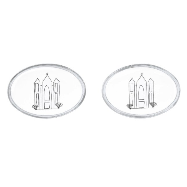 LDS Salt Lake City Temple simple modern mormon  Cufflinks (Front)