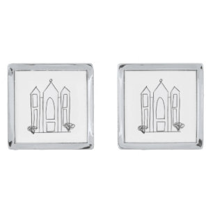 LDS Salt Lake City Temple simple modern mormon Cufflinks