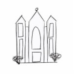 LDS Salt Lake City Temple simple modern mormon Cutout<br><div class="desc">Simple hand drawn LDS Salt Lake City UT Temple. Perfect for those who love the SLC temple. The hand drawn imperfect lines also make it great for kids!</div>