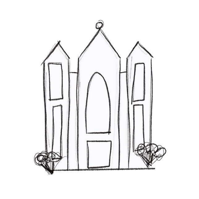 LDS Salt Lake City Temple simple modern mormon  Cutout (Front)