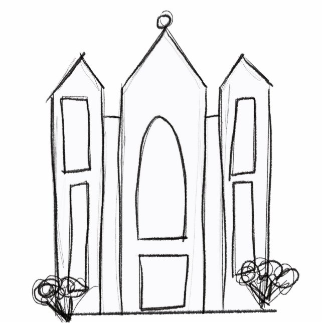 LDS Salt Lake City Temple simple modern mormon   Cutout (Front)