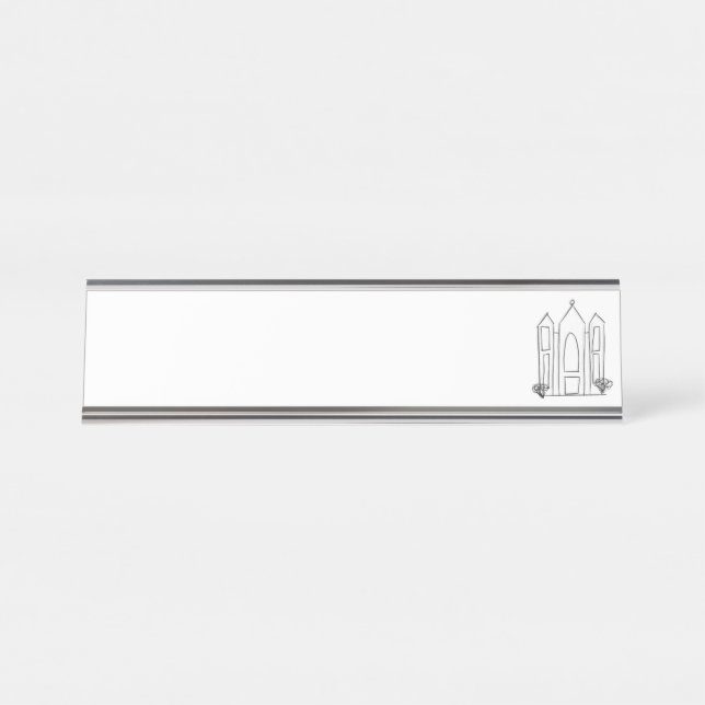 LDS Salt Lake City Temple simple modern mormon  Desk Name Plate (Front)