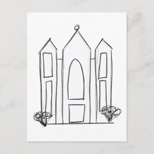 LDS Salt Lake City Temple simple modern mormon  Enclosure Card