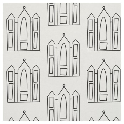 LDS Salt Lake City Temple simple modern mormon  Fabric