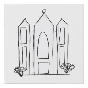 LDS Salt Lake City Temple simple modern mormon Faux Canvas Print