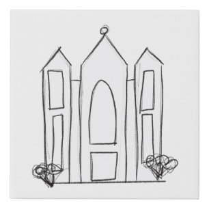 LDS Salt Lake City Temple simple modern mormon Faux Canvas Print