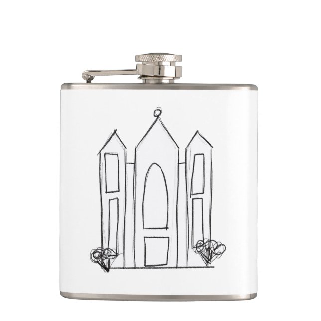 LDS Salt Lake City Temple simple modern mormon   Flask (Front)