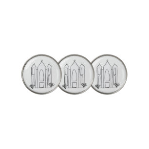 LDS Salt Lake City Temple simple modern mormon Golf Ball Marker