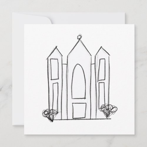 LDS Salt Lake City Temple simple modern mormon  Holiday Card