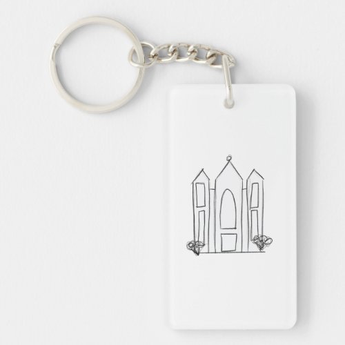 LDS Salt Lake City Temple simple modern mormon  Keychain