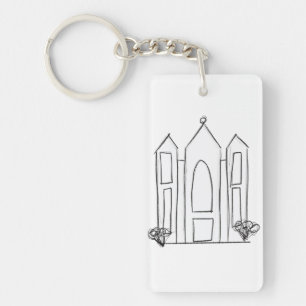 LDS Salt Lake City Temple simple modern mormon  Keychain