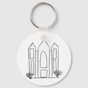 LDS Salt Lake City Temple simple modern mormon  Keychain