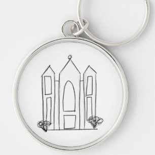 LDS Salt Lake City Temple simple modern mormon Keychain