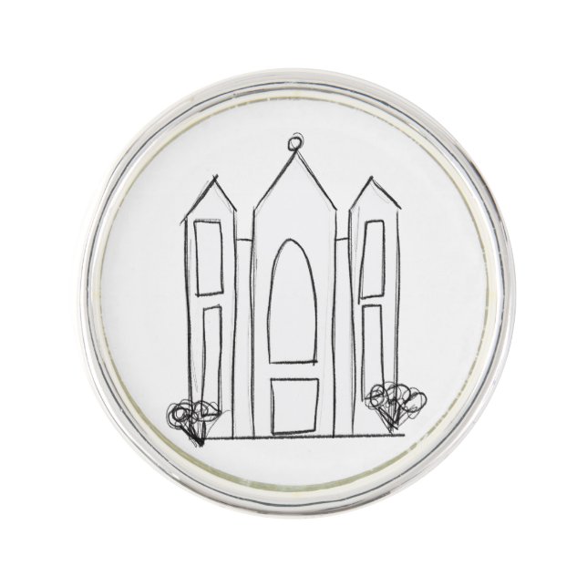 LDS Salt Lake City Temple simple modern mormon   Lapel Pin (Front)