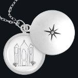 LDS Salt Lake City Temple simple modern mormon  Locket Necklace<br><div class="desc">Simple hand drawn LDS Salt Lake City UT Temple. Perfect for those who love the SLC temple. The hand drawn imperfect lines also make it great for kids!</div>