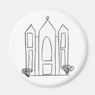LDS Salt Lake City Temple simple modern mormon Magnet
