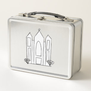 LDS Salt Lake City Temple simple modern mormon Metal Lunch Box