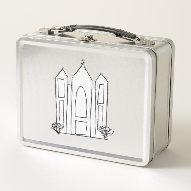 LDS Salt Lake City Temple simple modern mormon  Metal Lunch Box (Front)