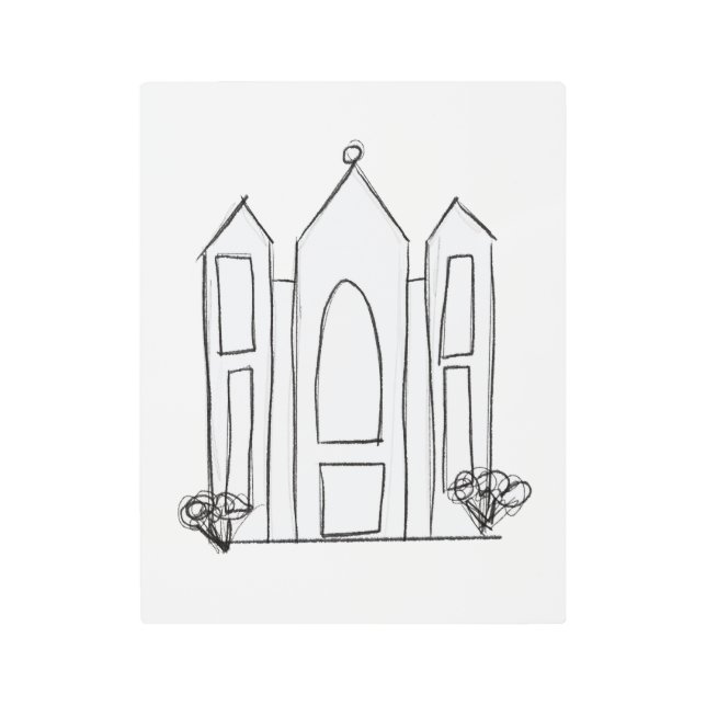 LDS Salt Lake City Temple simple modern mormon  Metal Print (Front)