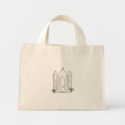 LDS Salt Lake City Temple simple modern mormon  Mini Tote Bag