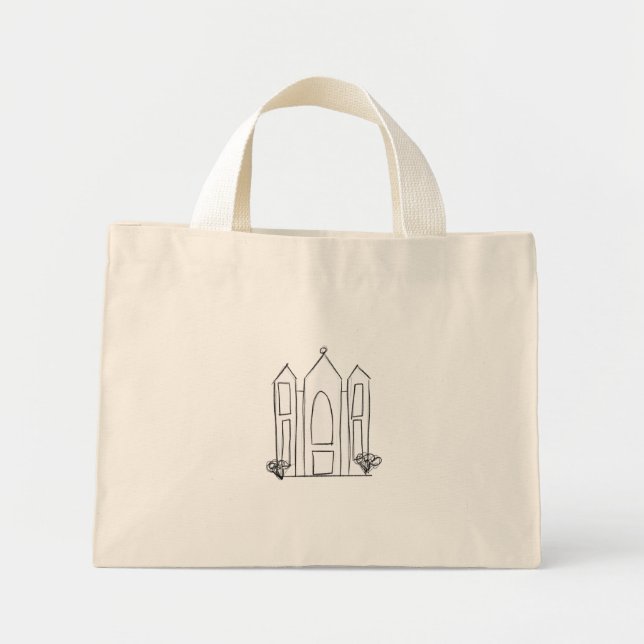 LDS Salt Lake City Temple simple modern mormon  Mini Tote Bag (Front)