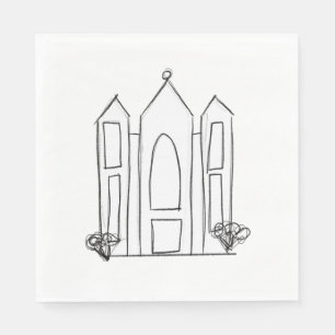 LDS Salt Lake City Temple simple modern mormon  Napkins