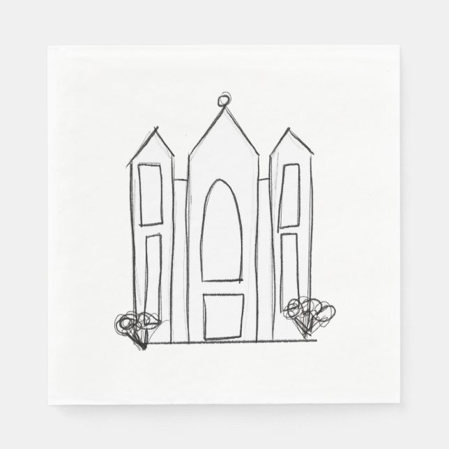 LDS Salt Lake City Temple simple modern mormon  Napkins (Front)