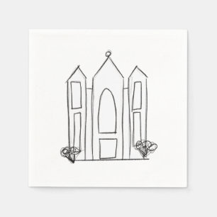 LDS Salt Lake City Temple simple modern mormon Napkins