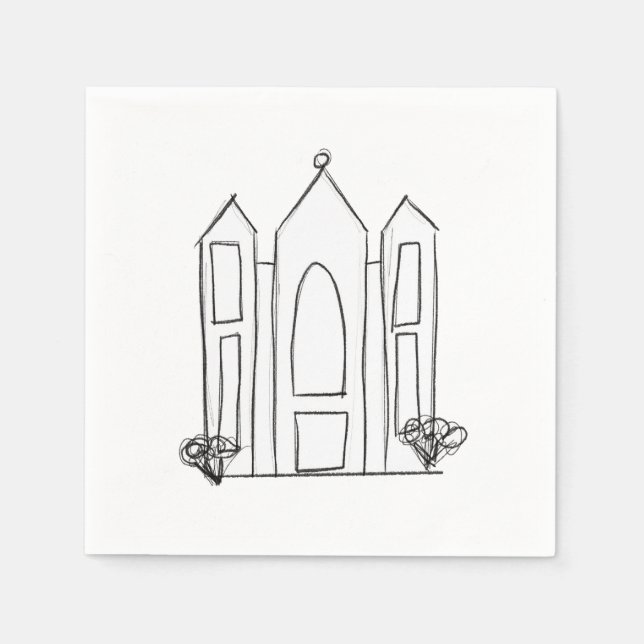LDS Salt Lake City Temple simple modern mormon Napkins (Front)
