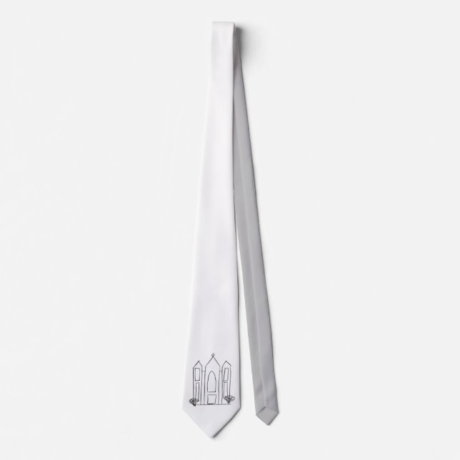 LDS Salt Lake City Temple simple modern mormon  Neck Tie (Front)