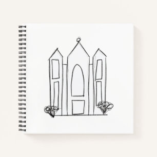 LDS Salt Lake City Temple simple modern mormon Notebook