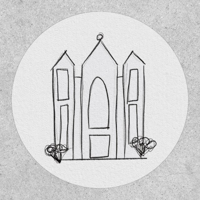LDS Salt Lake City Temple simple modern mormon  Patch (Front)