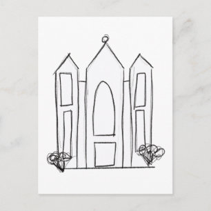 LDS Salt Lake City Temple simple modern mormon Postcard