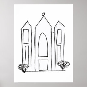 LDS Salt Lake City Temple simple modern mormon Poster