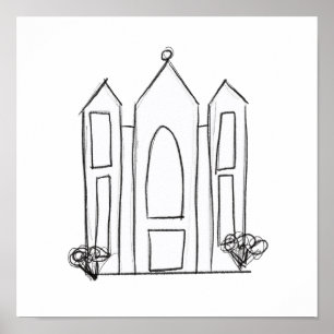 LDS Salt Lake City Temple simple modern mormon  Poster