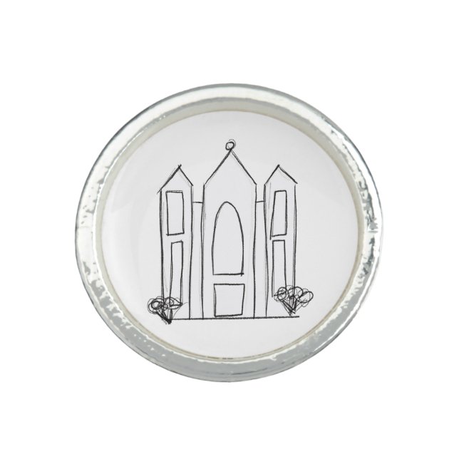 LDS Salt Lake City Temple simple modern mormon  Ring (Front)