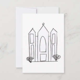 LDS Salt Lake City Temple simple modern mormon  RSVP Card