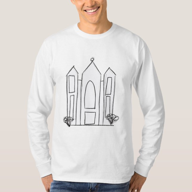 LDS Salt Lake City Temple simple modern mormon  T-Shirt (Front)