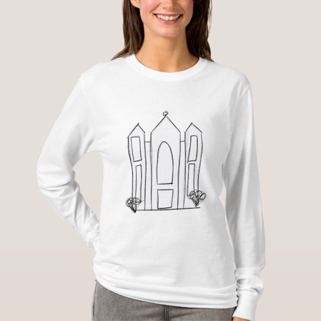 LDS Salt Lake City Temple simple modern mormon  T-Shirt (Front)