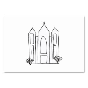 LDS Salt Lake City Temple simple modern mormon Table Number