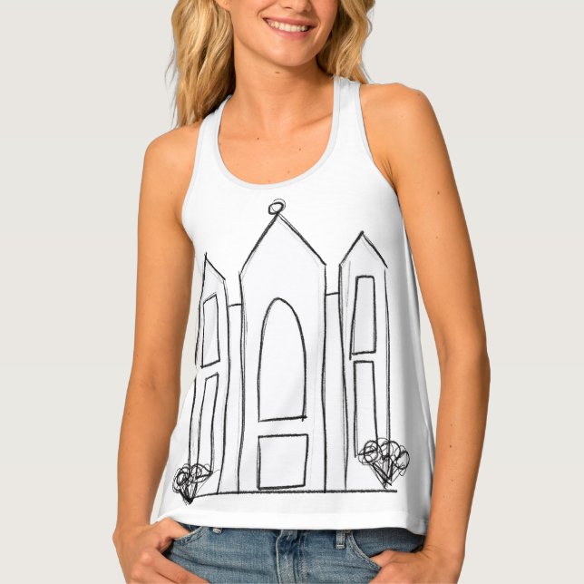 LDS Salt Lake City Temple simple modern mormon  Tank Top (Front)