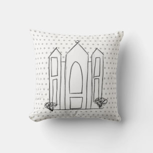 LDS Salt Lake City Temple simple modern mormon  Throw Pillow