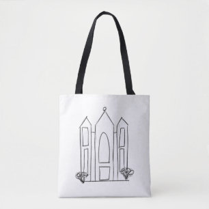 LDS Salt Lake City Temple simple modern mormon Tote Bag