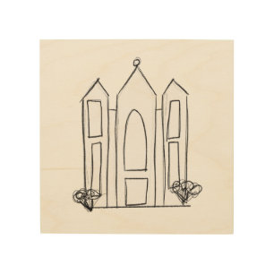 LDS Salt Lake City Temple simple modern mormon Wood Wall Art