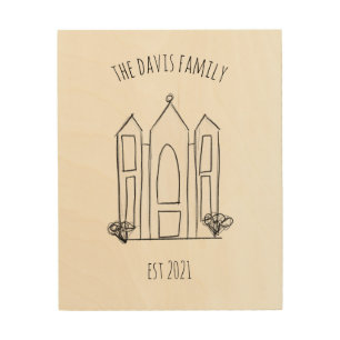 LDS Salt Lake City Temple simple modern mormon Wood Wall Art