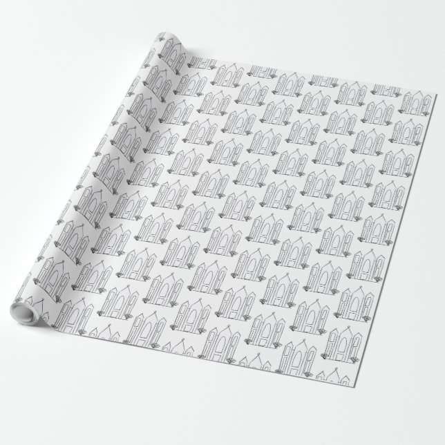 LDS Salt Lake City Temple simple modern mormon  Wrapping Paper (Unrolled)