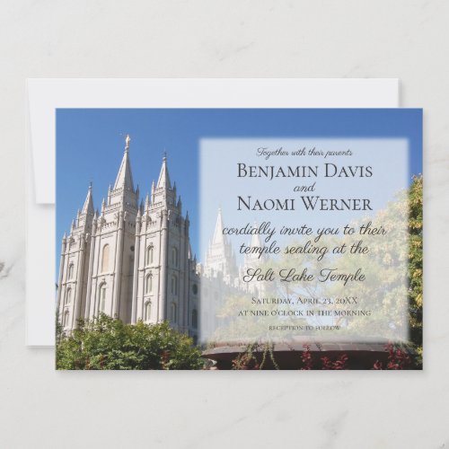 LDS Salt Lake Temple Wedding Invitations
