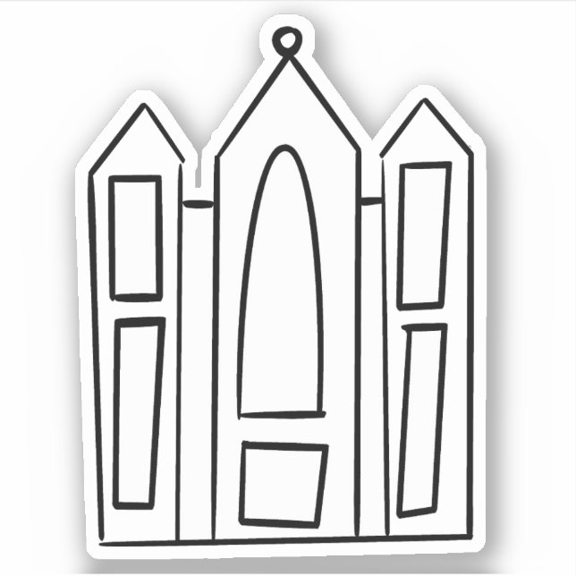 LDS Salt Lake Utah Temple simple outline mormon  Sticker (Front)