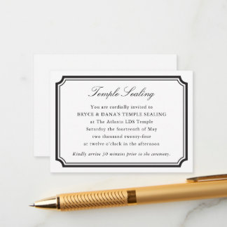 LDS Sealing Ceremony Wedding Invitation Enclosure