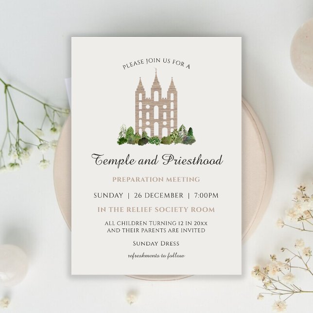 LDS Temple Priesthood Preparation Meeting  Invitation (Creator Uploaded)